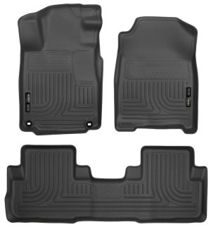 Honda CR-V Floor Liners - Front + Second Row - Husky Liners - WeatherBeater - Black - 2016 Honda CR-V Floor Liners - Front + Second Row - Husky Liners - WeatherBeater - Black - 2016